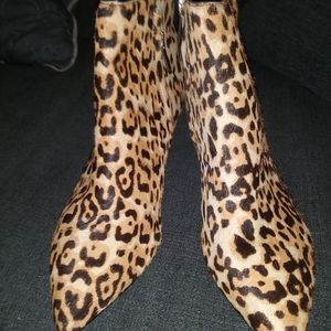 Leopard Print Kitten heel boots
